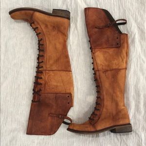 Freebird by Steven Cognac Lace tall boots size 8